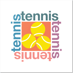 Colorful tennis design with tennis balls Posters and Art